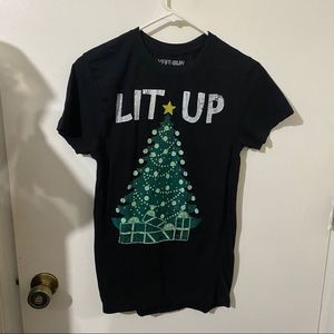 Fifth Sun "Lit Up" Funny Christmas Tree T-shirt S